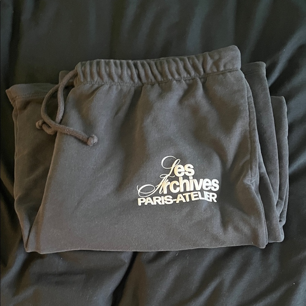 H&M Paris-Atelier Black Logo Straight Legged Sweatpants